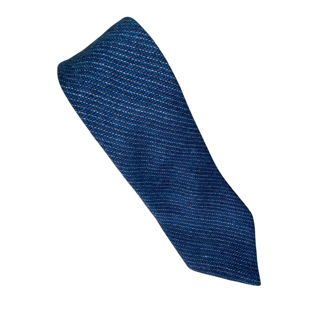 Anthony Foxx Mens Necktie Blue Textured Striped Classic Business Formal Tie
